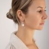 Серебряные серьги с пейзажным янтарем