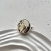 Серебряное кольцо с белым пейзажным янтарем