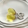 Серебряные серьги капли с граненым прозрачным янтарем
