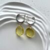 Серебряные серьги с прозрачным янтарем