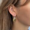 Серебряные серьги бантики с граненым прозрачным янтарем