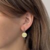 Кольцо и серьги с пейзажным белым янтарем