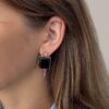 Серебряные серьги с вишневым янтарем