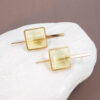 Комплект из серег и кулона с граненым лимонным янтарем